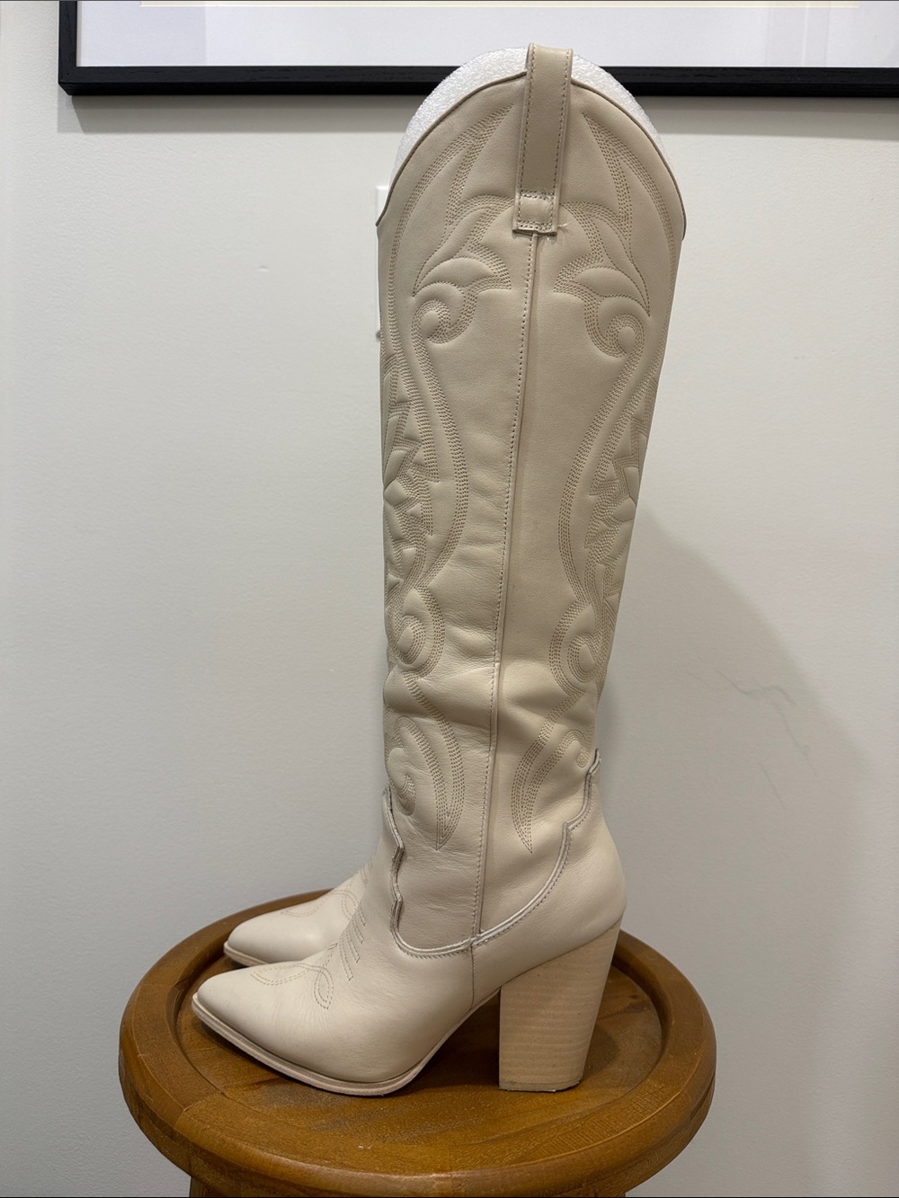 Steve Madden Lasso Western Boots – Cream